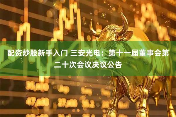 配资炒股新手入门 三安光电：第十一届董事会第二十次会议决议公告
