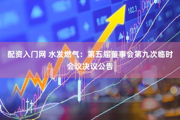 配资入门网 水发燃气：第五届董事会第九次临时会议决议公告